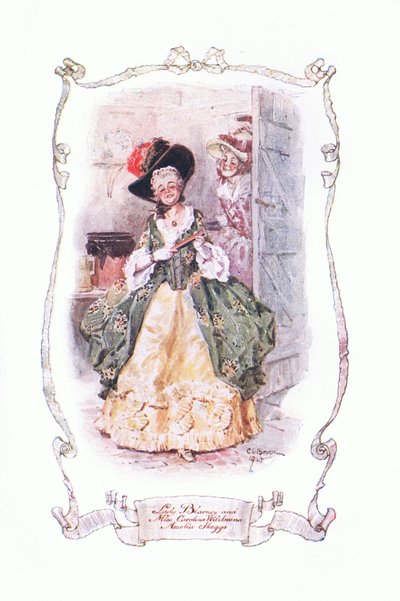 Lady Blarney and Miss Carolina Wilhelmina and Amelia Skeggs, from The Vicar of Wakefield Published by J M Dent & Son Ltd, 1920s by Charles Edmund Brock